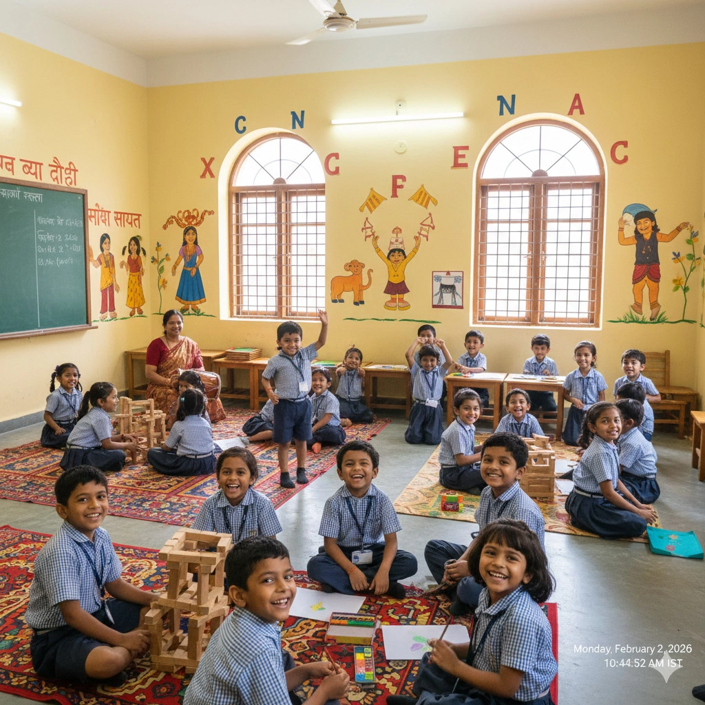 Children engaging in play-based learning activities