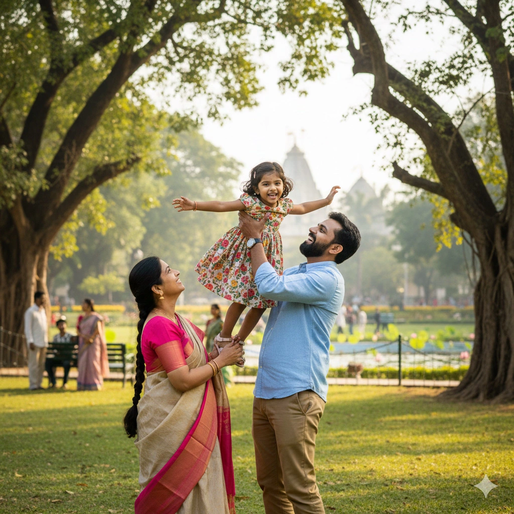 Happy parent with child