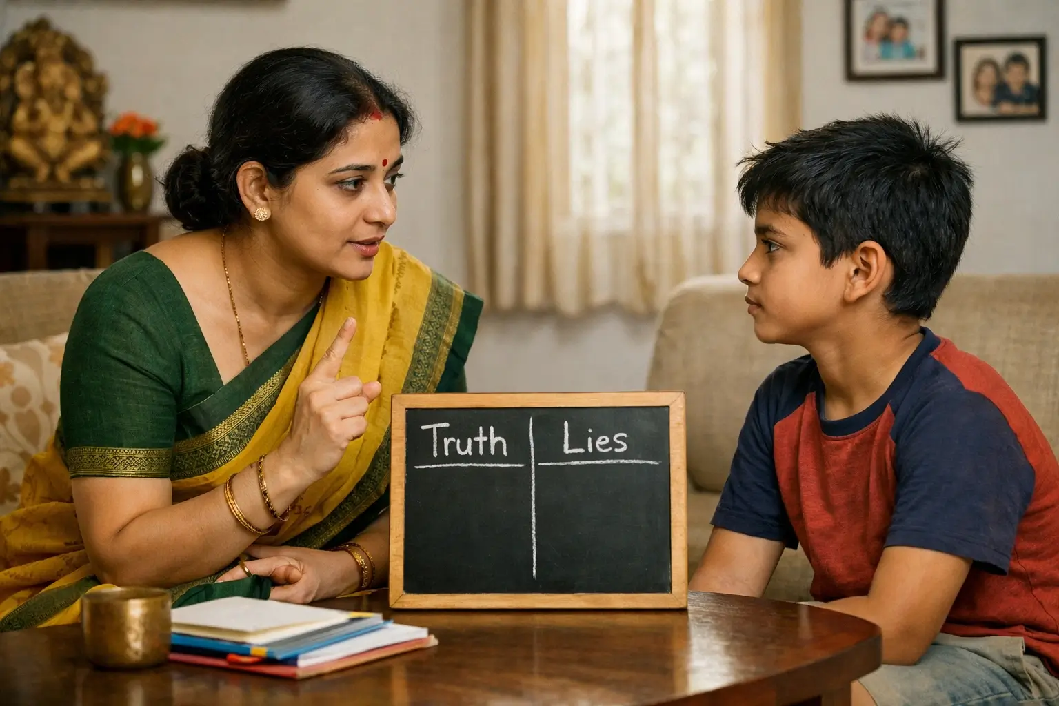 Adult lies shaping a child's moral compass — parenting and honesty guide