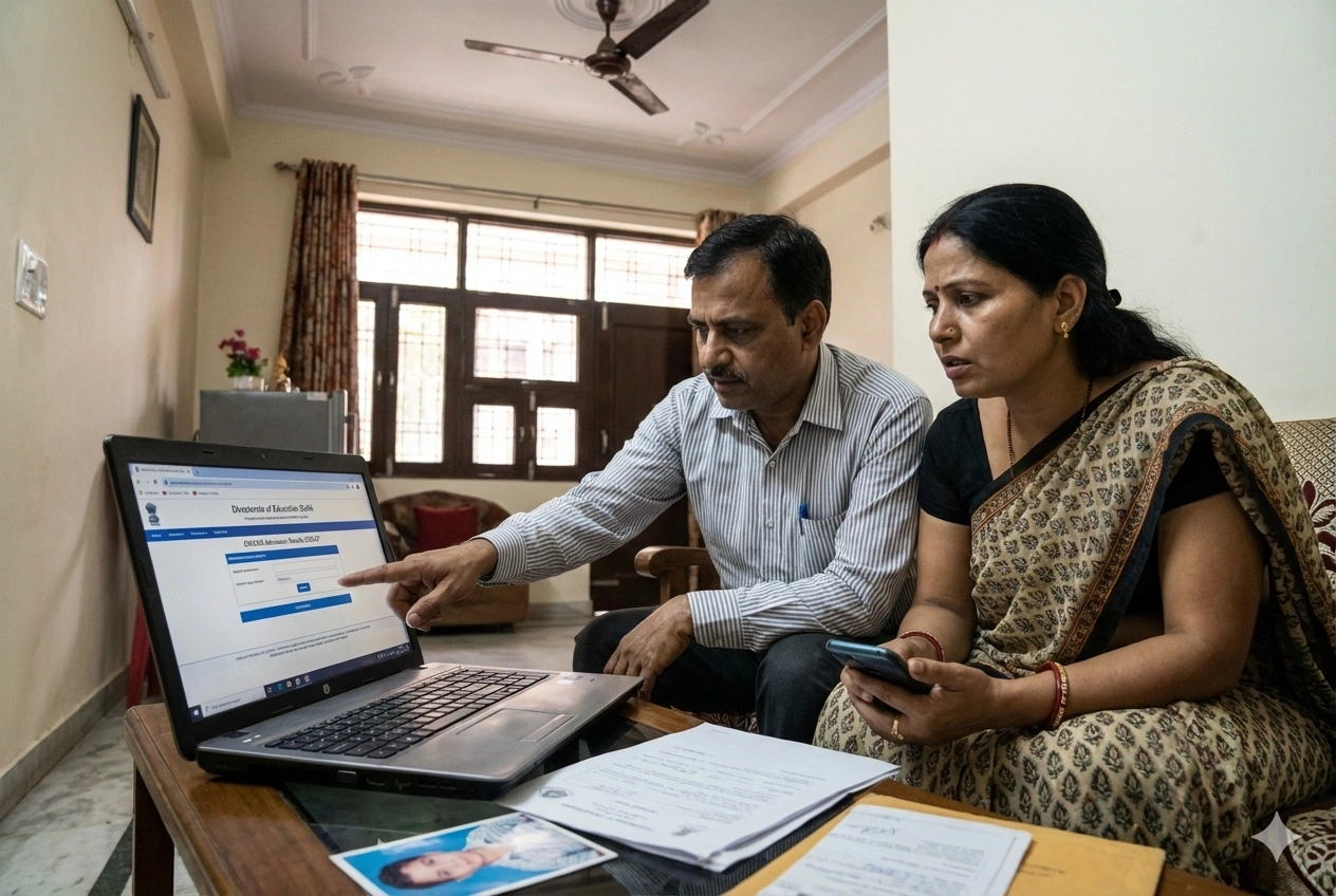 Parents organizing documents for Delhi EWS school admission 2026-27