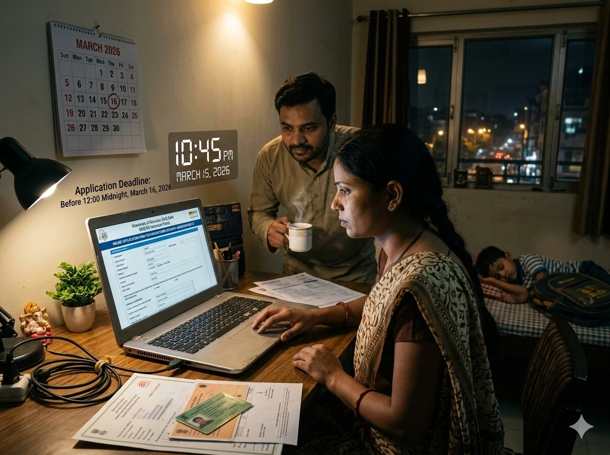 Parent filling Delhi EWS DG CWSN online admission form 2026 before March 16 deadline