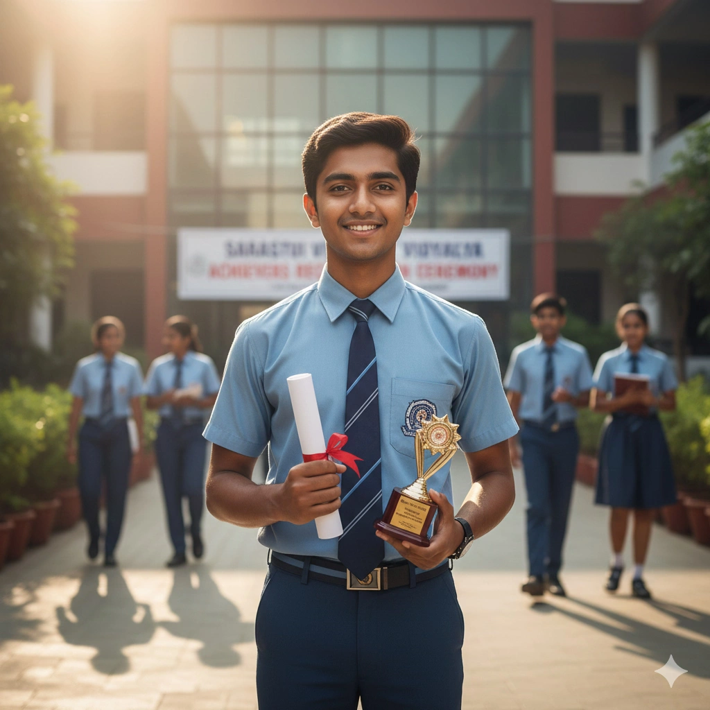 Confident successful student