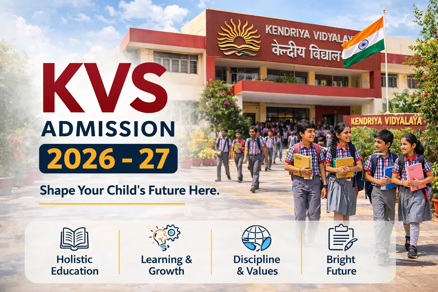 Kendriya Vidyalaya school building India KVS admission 2026-27