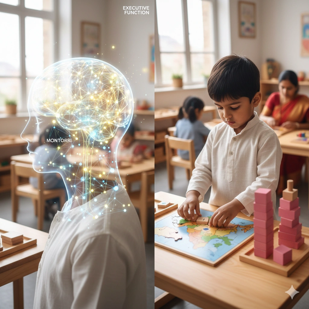 Child's brain development through Montessori education - executive function