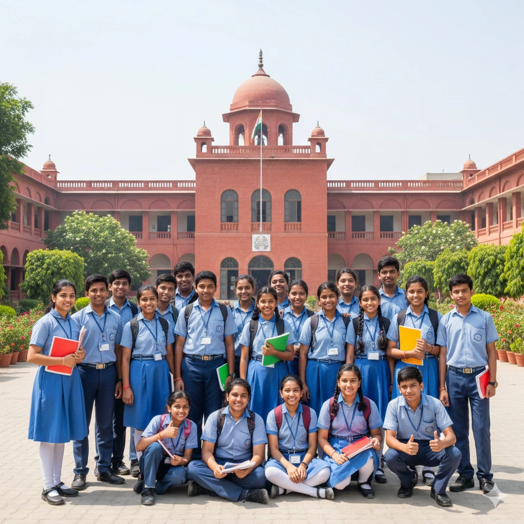 Happy and confident students at Navyug School Delhi