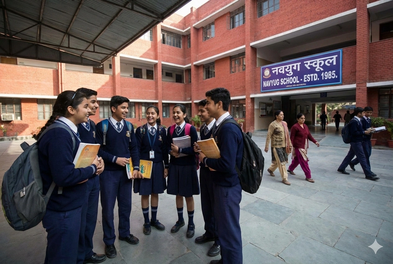 Students studying in Navyug School classroom