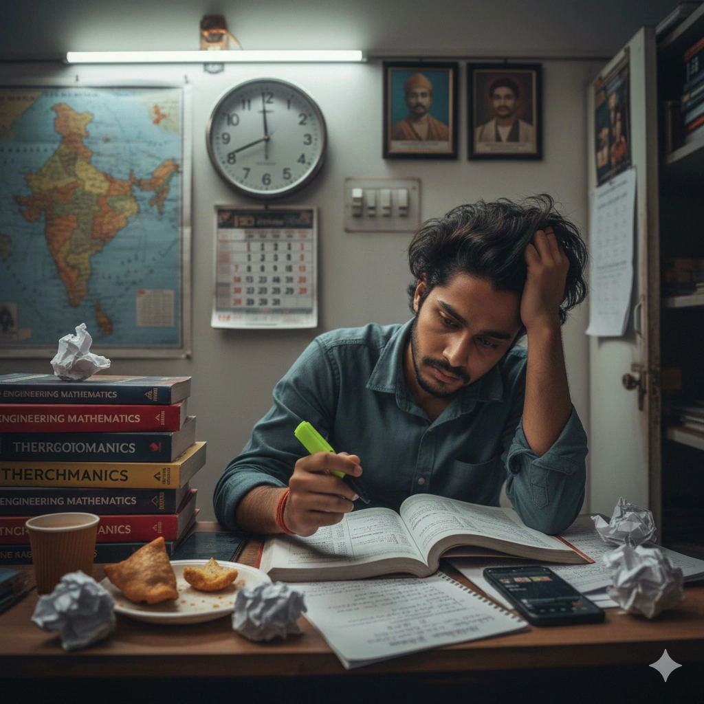 Student experiencing exam stress and anxiety
