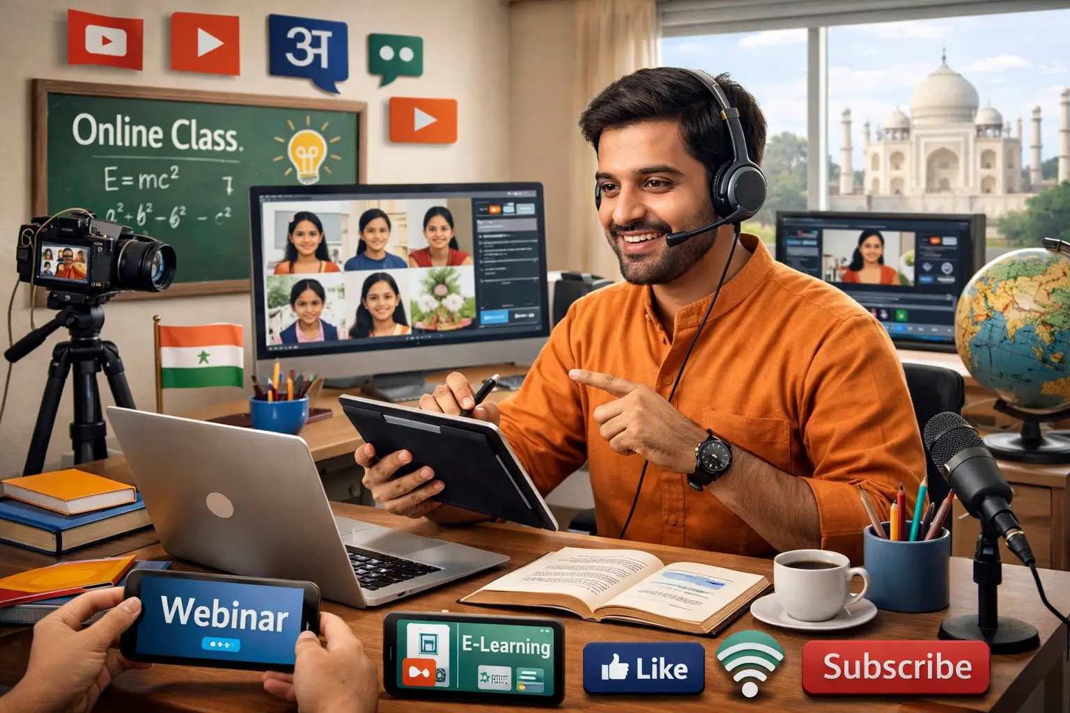 Digital content creation and online teaching platforms for modern educators
